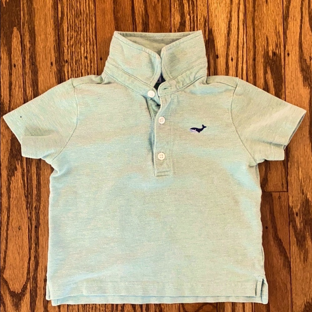 Janie & Jack Green Chambray Polo